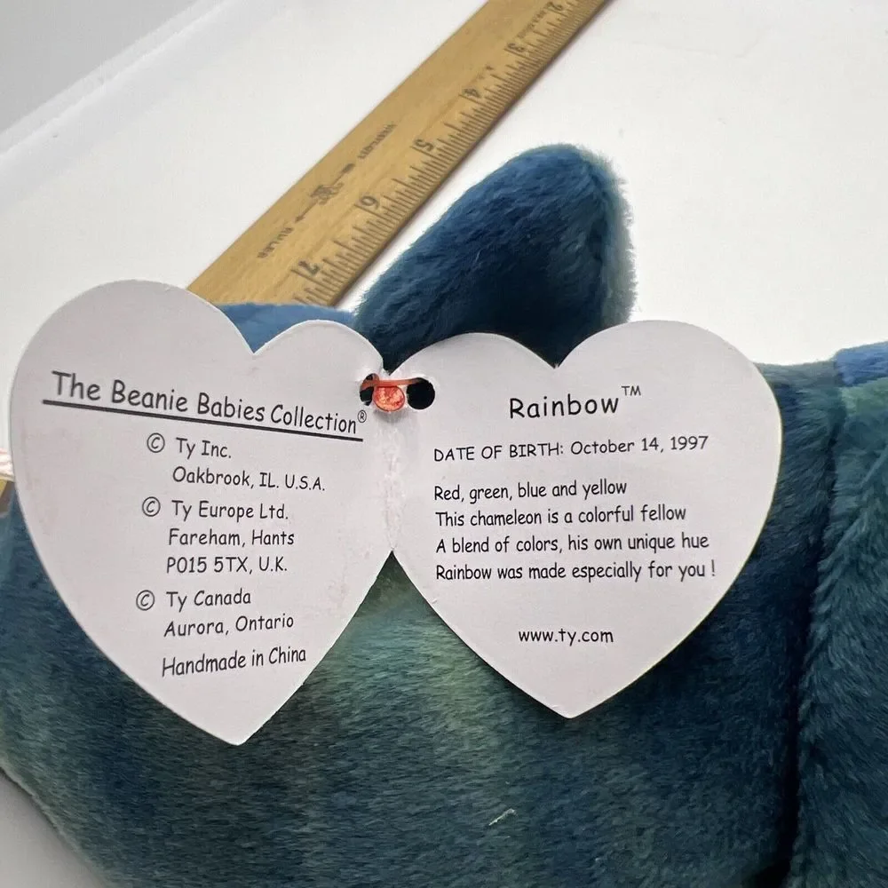 RARE‎ Ty Beanie Baby Rainbow The Chameleon 1997